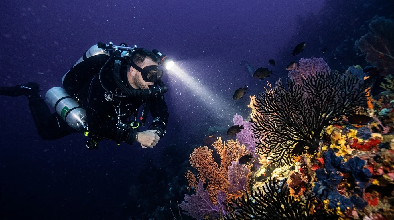 Illustration : Biologie marine — La zone mésophotique : le royaume de la pénombre
