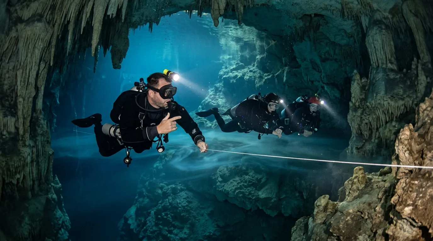 Illustration : Devenir instructeur de cave diving : le guide ultime vers l'élite de l'exploration