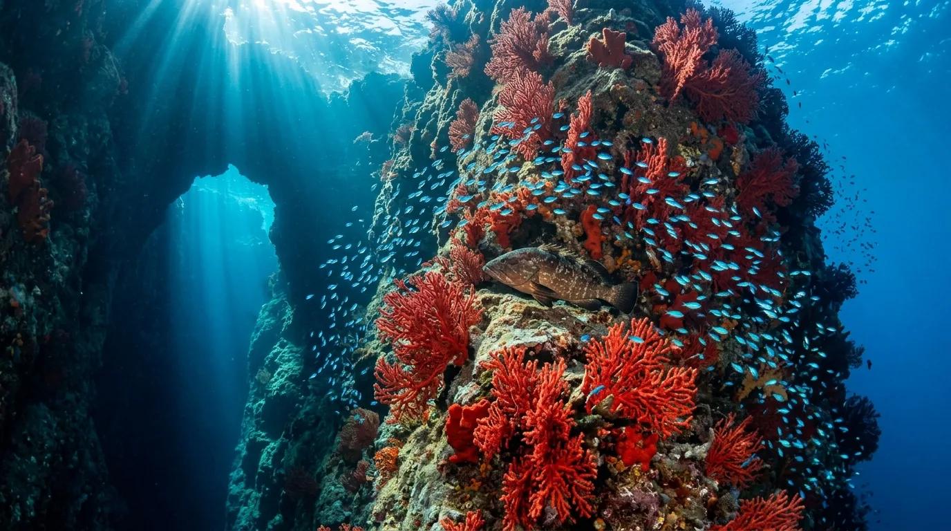 Illustration : France — Corse : Scandola, Grottes et Tombants Préservés
